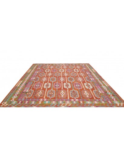 Tappeto Kilim Afghanistan rosso bianco 253x292