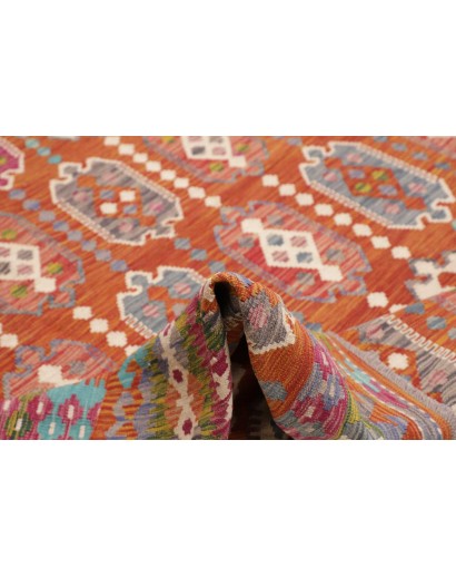Tappeto Kilim Afghanistan rosso bianco 253x292