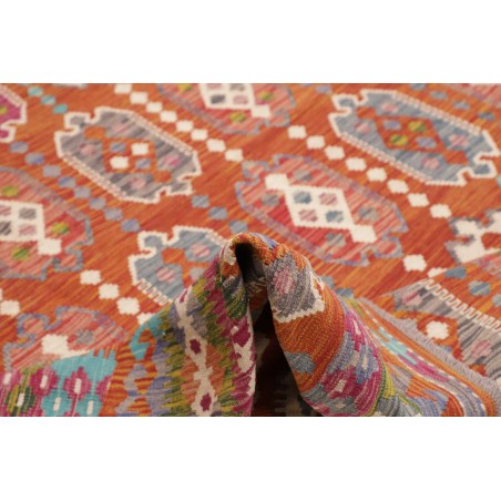 Tappeto Kilim Afghanistan rosso bianco 253x292