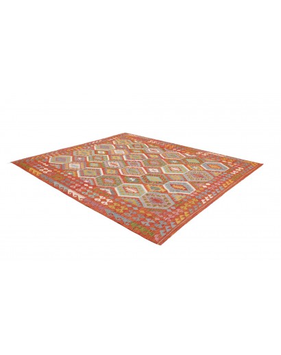 Tappeto Kilim Afghanistan rosso azzurro 253x294