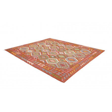 Tappeto Kilim Afghanistan rosso azzurro 253x294