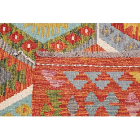 Tappeto Kilim Afghanistan rosso azzurro 253x294