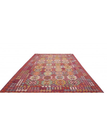 Tappeto Kilim Afghanistan rosso bianco 254x346