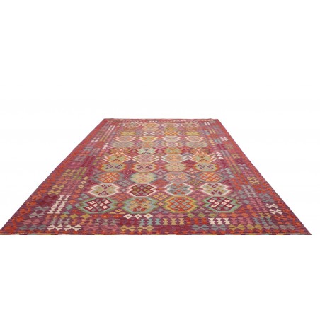 Tappeto Kilim Afghanistan rosso bianco 254x346