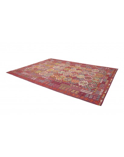 Tappeto Kilim Afghanistan rosso bianco 254x346