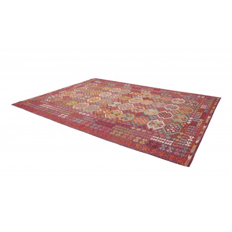 Tappeto Kilim Afghanistan rosso bianco 254x346
