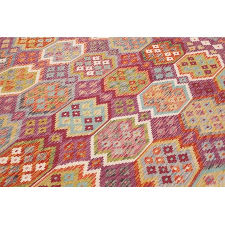 Tappeto Kilim Afghanistan rosso bianco 254x346