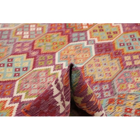 Tappeto Kilim Afghanistan rosso bianco 254x346