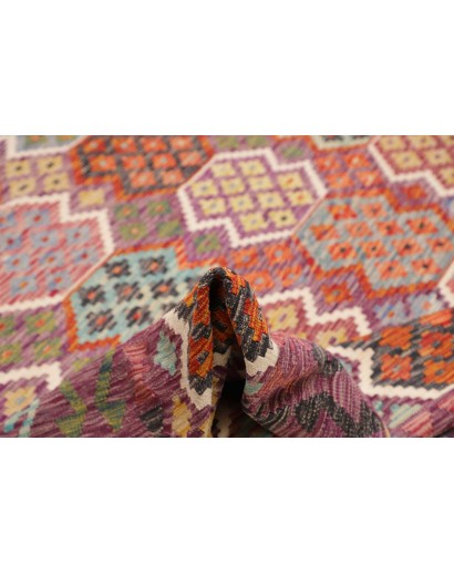 Tappeto Kilim Afghanistan marrone azzurro 255x344