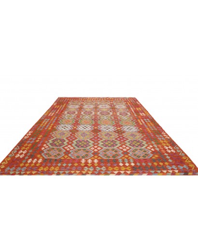 Tappeto Kilim Afghanistan rosso marrone 256x350