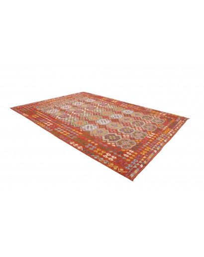 Tappeto Kilim Afghanistan rosso marrone 256x350