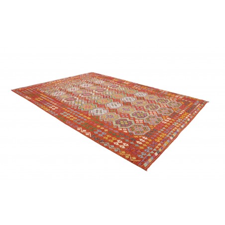 Tappeto Kilim Afghanistan rosso marrone 256x350