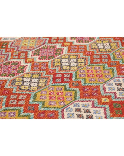 Tappeto Kilim Afghanistan rosso marrone 256x350
