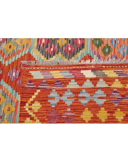 Tappeto Kilim Afghanistan rosso marrone 256x350