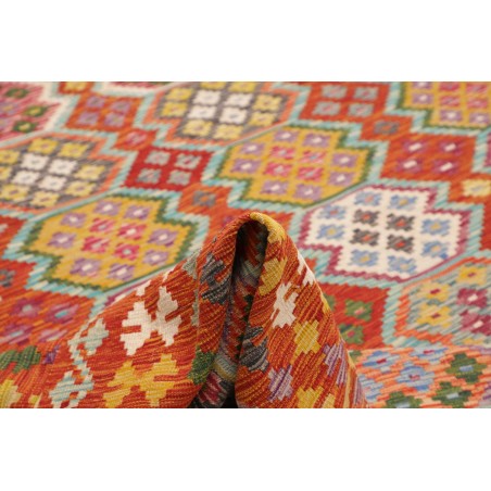 Tappeto Kilim Afghanistan rosso marrone 256x350