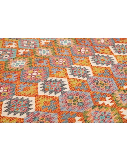 Tappeto Kilim Afghanistan rosso arancione 256x294