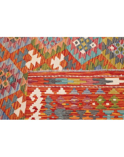 Tappeto Kilim Afghanistan rosso arancione 256x294