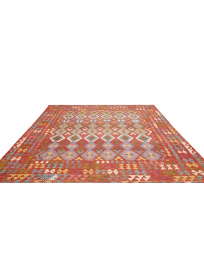 Tappeto Kilim Afghanistan rosso marrone 257x294