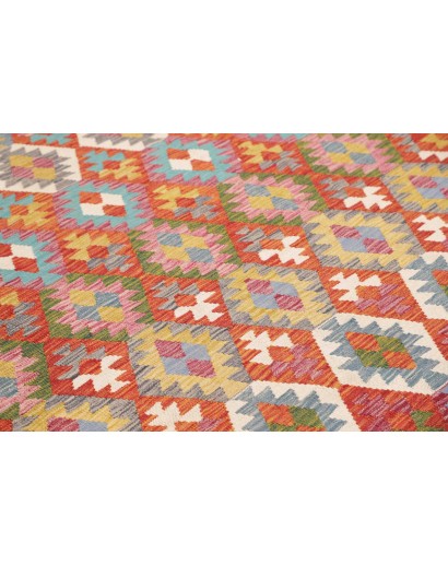 Tappeto Kilim Afghanistan rosso marrone 257x294
