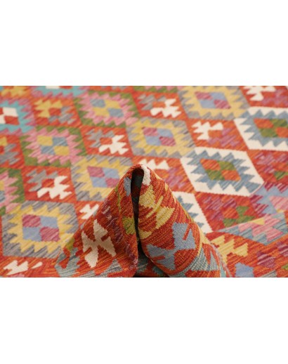 Tappeto Kilim Afghanistan rosso marrone 257x294