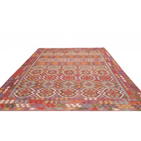 Tappeto Kilim Afghanistan rosso bianco 258x342