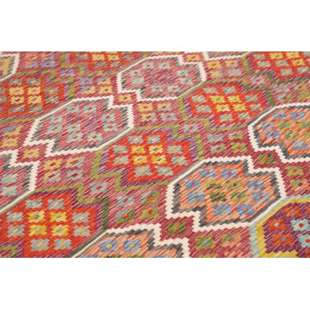 Tappeto Kilim Afghanistan rosso bianco 258x342
