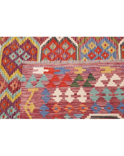 Tappeto Kilim Afghanistan rosso bianco 258x342