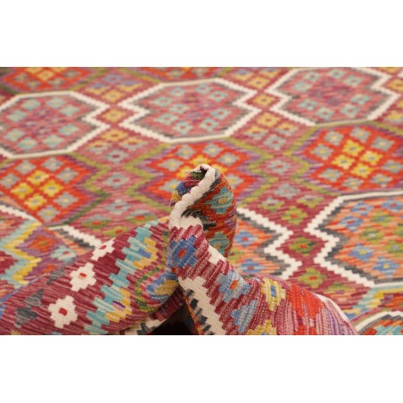 Tappeto Kilim Afghanistan rosso bianco 258x342