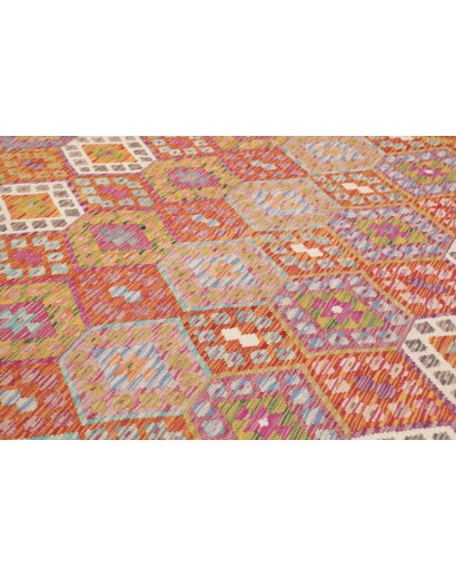 Tappeto Kilim Afghanistan marrone bianco 262x352