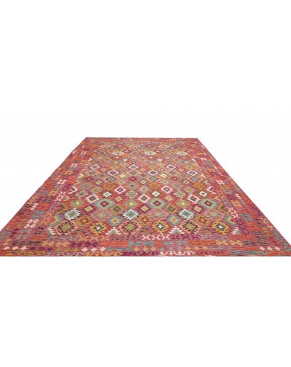 Tappeto Kilim Afghanistan rosso azzurro 263x357