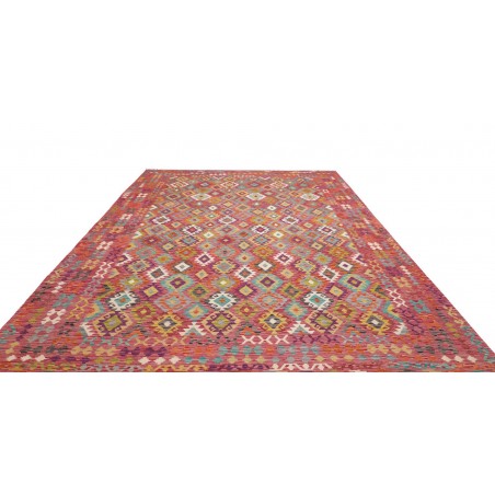 Tappeto Kilim Afghanistan rosso azzurro 263x357