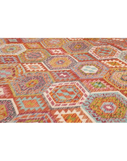 Tappeto Kilim Afghanistan rosso 305x388