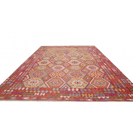 Tappeto Kilim Afghanistan rosso bianco 309x384