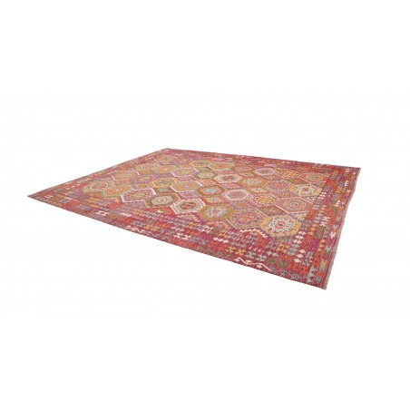 Tappeto Kilim Afghanistan rosso bianco 309x384