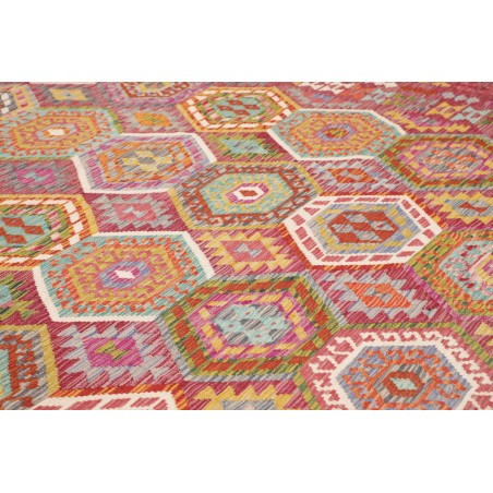 Tappeto Kilim Afghanistan rosso bianco 309x384