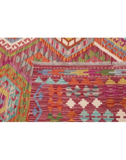 Tappeto Kilim Afghanistan rosso bianco 309x384