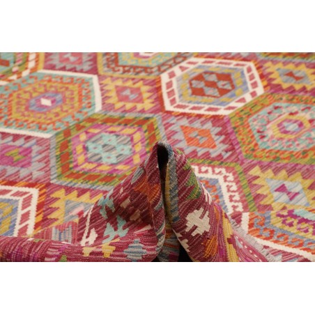 Tappeto Kilim Afghanistan rosso bianco 309x384