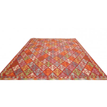 Tappeto Kilim Afghanistan rosso marrone 258x292