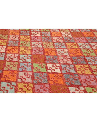 Tappeto Kilim Afghanistan rosso marrone 258x292