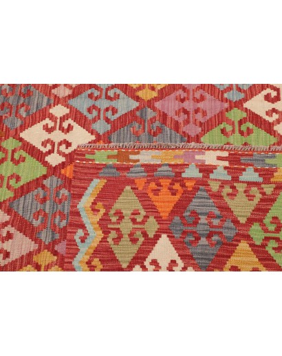 Tappeto Kilim Afghanistan rosso marrone 258x292