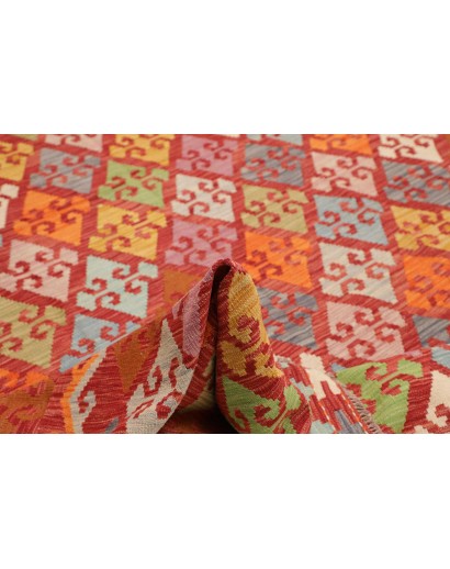 Tappeto Kilim Afghanistan rosso marrone 258x292