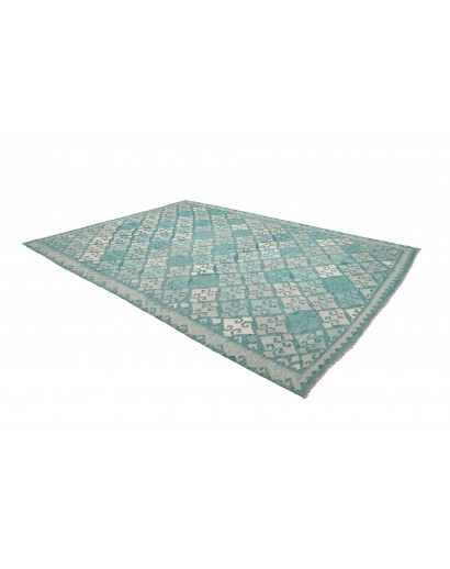 Tappeto Kilim Afghanistan verde azzurro 250x342