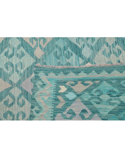 Tappeto Kilim Afghanistan verde azzurro 250x342