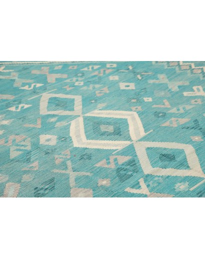 Tappeto Kilim Afghanistan blu azzurro 252x297