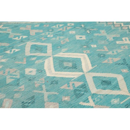 Tappeto Kilim Afghanistan blu azzurro 252x297