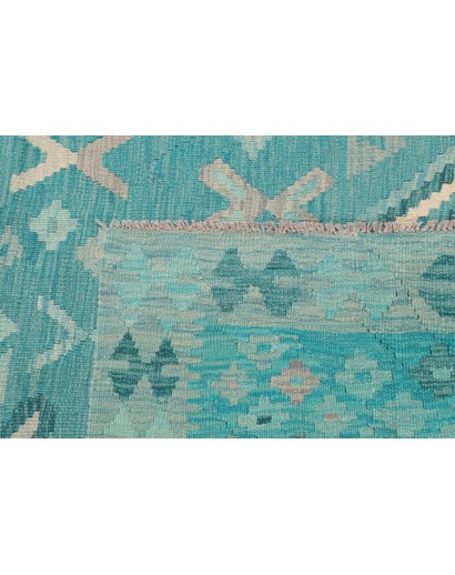 Tappeto Kilim Afghanistan blu azzurro 252x297