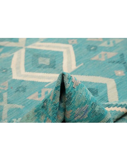 Tappeto Kilim Afghanistan blu azzurro 252x297