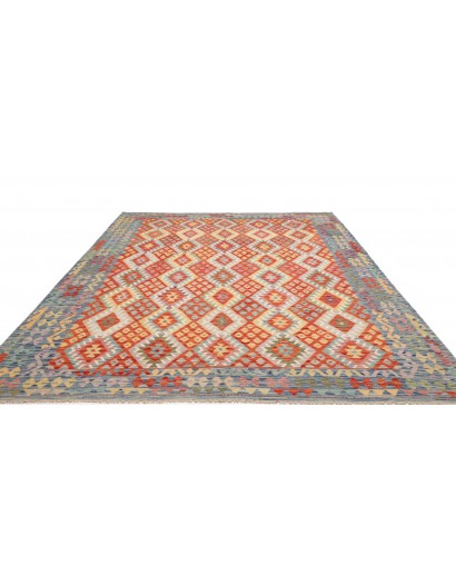 Tappeto Kilim Afghanistan marrone azzurro 255x343