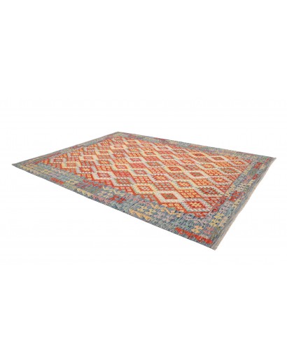 Tappeto Kilim Afghanistan marrone azzurro 255x343
