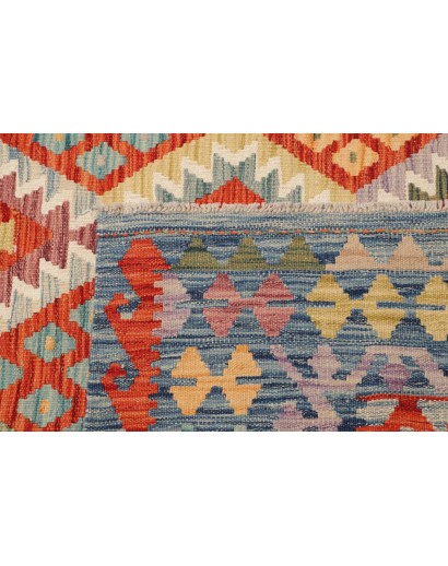 Tappeto Kilim Afghanistan marrone azzurro 255x343